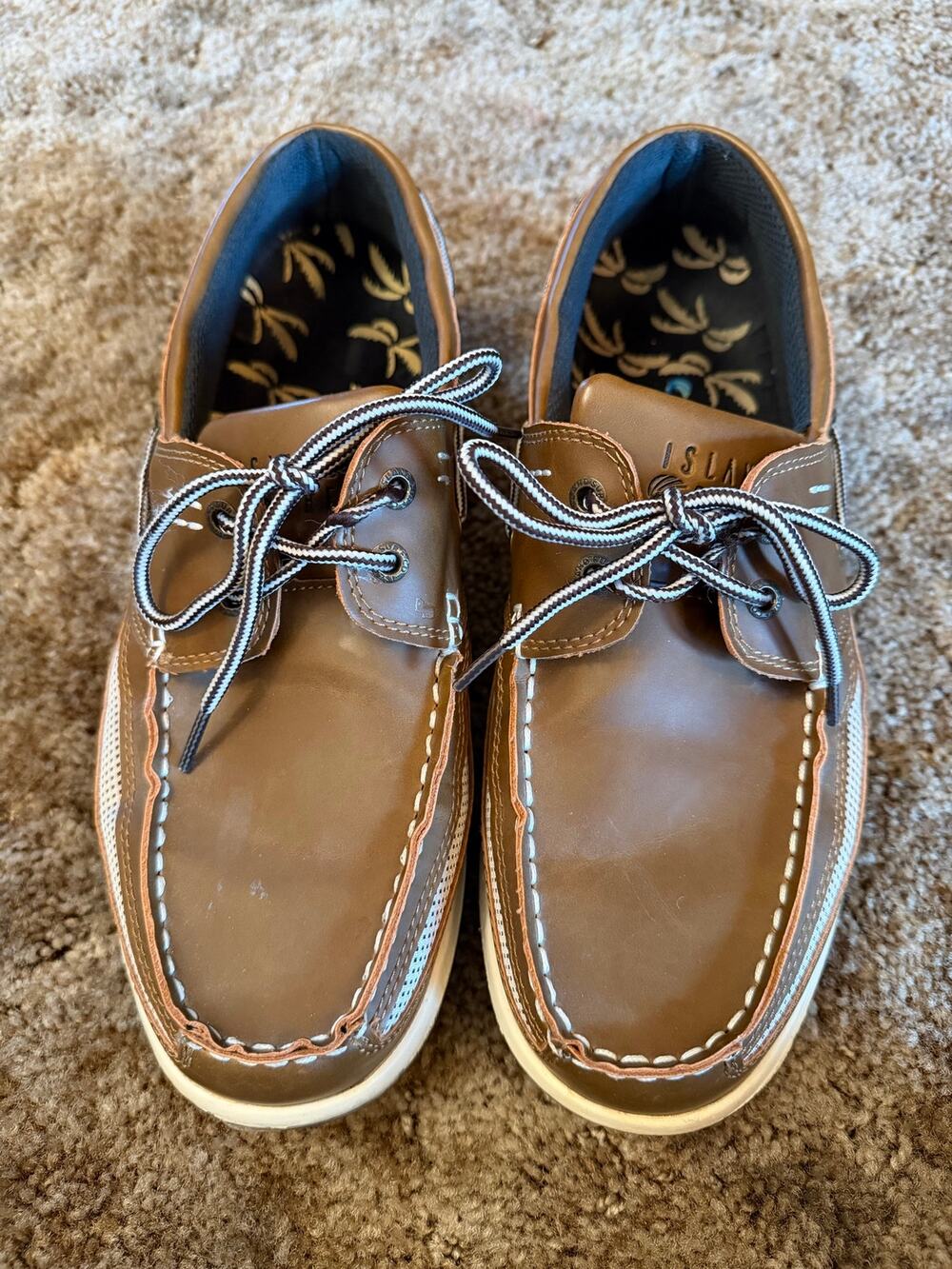 Island Surf Co. Men's Cod Boat Shoes Brown Casual Deck Boat Nautical Loafers